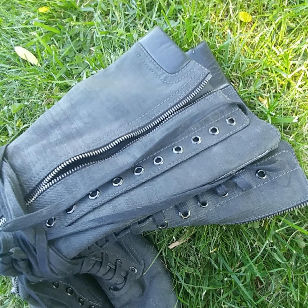 Giuseppe Zanotti charcoal gray lace up boots - Picture 5 of 8